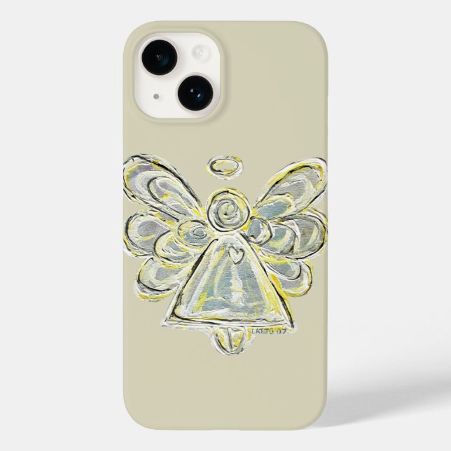 White Guardian Angel Art Custom iPhone Case (Back)