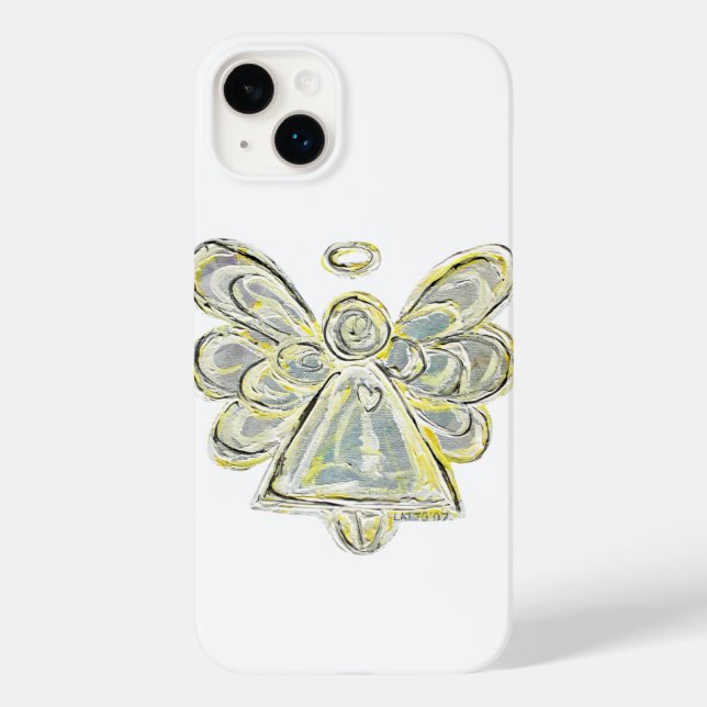 White Guardian Angel Art Custom iPhone Case (Back)