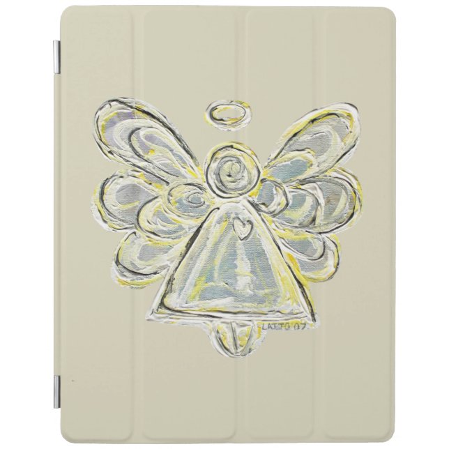 White Guardian Angel Custom Electronics iPad Case (Front)