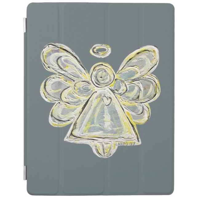 White Guardian Angel Custom Electronics iPad Case (Front)