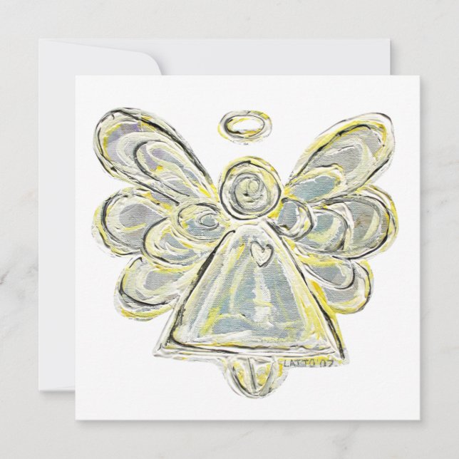 White Guardian Angel Custom Invites or Invitation (Front)