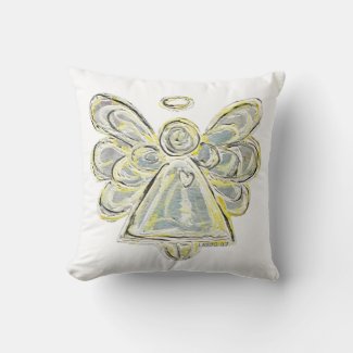 White Guardian Angel Decorative Art Throw Pillow