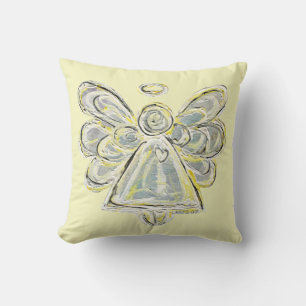 White Guardian Angel Decorative Art Throw Pillow
