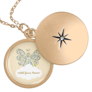 White Guardian Angel Series Cloud Custom Locket Necklace