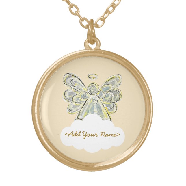 White Guardian Angel Series Cloud Custom Necklace (Front)