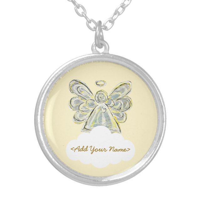 White Guardian Angel Series Cloud Custom Necklace (Front)