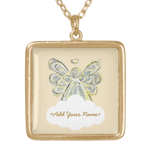 White Guardian Angel Series Cloud Custom Necklace (Front)