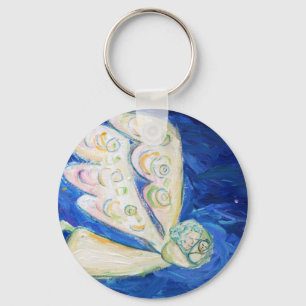 White Guardian Baby Angel Art Charm Keychains