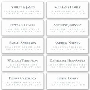 White Guest Address Labels ORDER 6" or 8"!