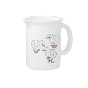 White Guinea Keets Drink Pitcher