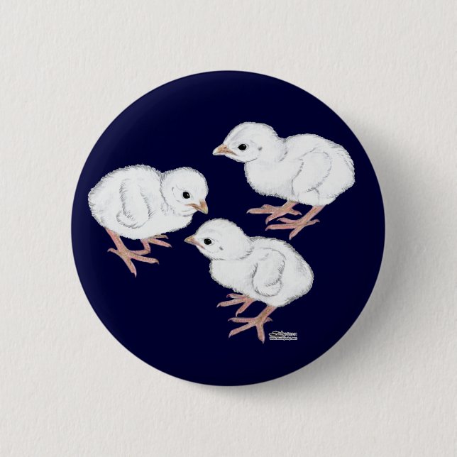 White Guinea Keets Pinback Button (Front)