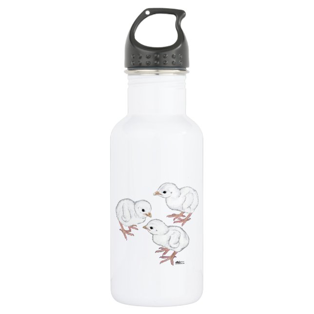 White Guinea Keets Water Bottle (Front)