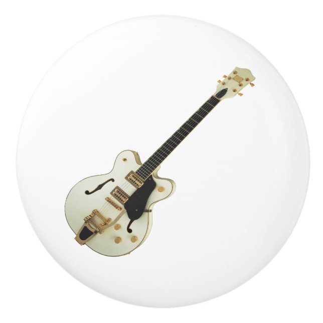 White Guitar Ceramic Knob (Front)