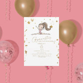 Blonde Gymnastics Tumble & Twirl Birthday Party Invitation