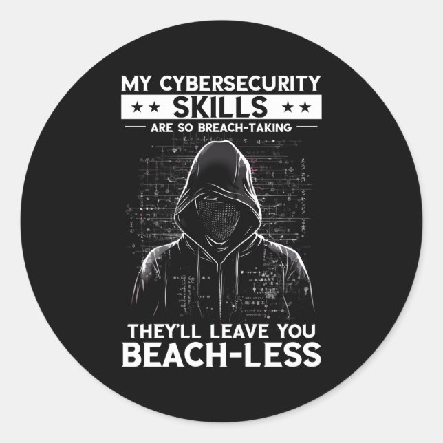 White Hacker For Cyber Warrior And Ethical Hacker Classic Round Sticker (Front)