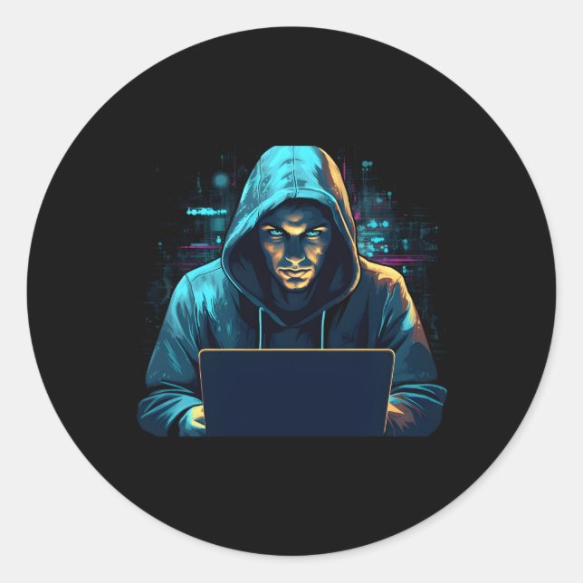White Hacker For Cyber Warrior And Ethical Hacker Classic Round Sticker (Front)