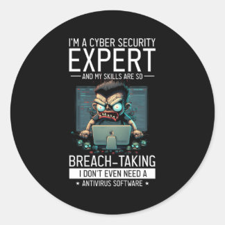 White Hacker For Cyber Warrior And Ethical Hacker Classic Round Sticker