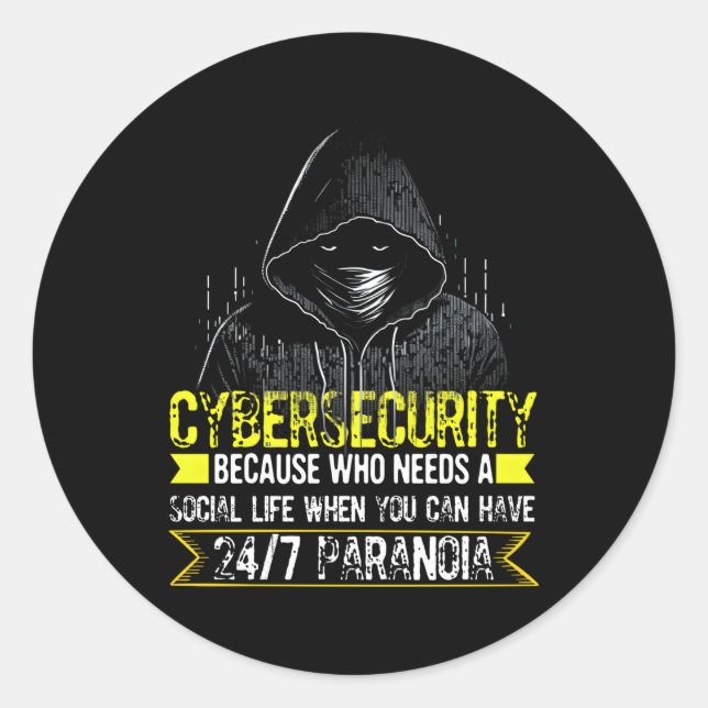 White Hacker For Cyber Warrior And Ethical Hacker Classic Round Sticker (Front)