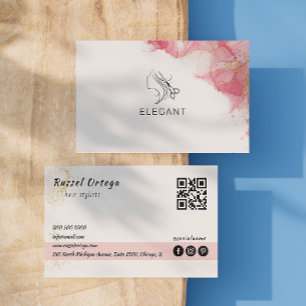 White Hair Salon Handwritten Script Typography Business Card