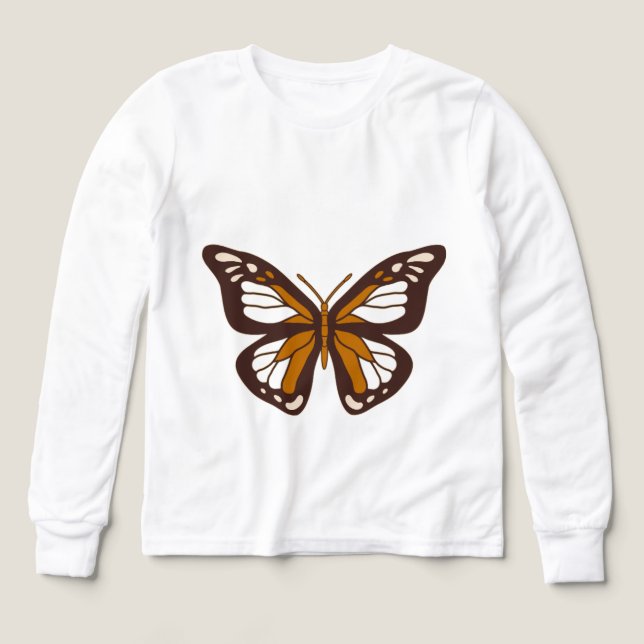  White half seleves T  shirts   butterfly design (Design Front)