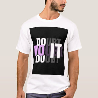 White half sleeve “DOUBT” graphic t-shirt. T-Shirt