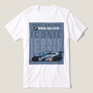 White Half Sleeves T-Shirt With Bmw Printed Design Tri-Blend Shirt