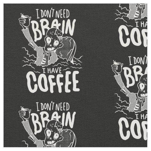 white halloween coffee drinking zombie fabric