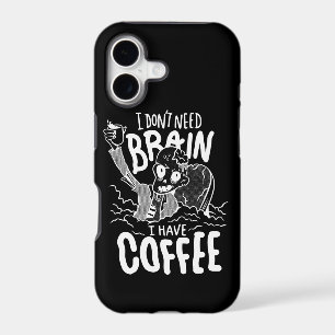 white halloween coffee drinking zombie iPhone 17 case
