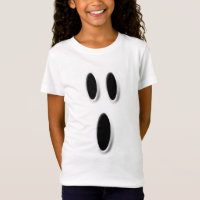 White Halloween Ghost Face Kid's  T-Shirt