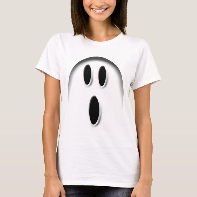White Halloween Ghost T-Shirt (Front)