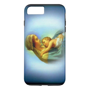 White Halo Blessed Virgin Mary with Child Jesus iPhone 8 Plus/7 Plus Case