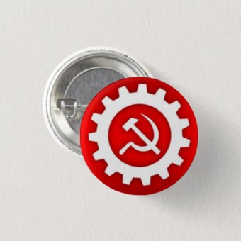 White Hammer And Sickle Pin W White Gear 