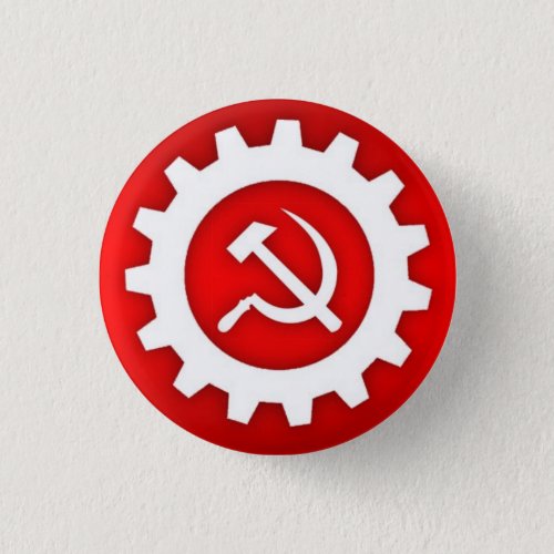 White Hammer and Sickle Pin wWhite Gear