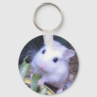 White Hamster Keychain