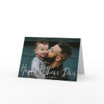 White Hand-Lettered Script Photo Father's Day Card White Hand-Lettered Script Photo Father's Day Card