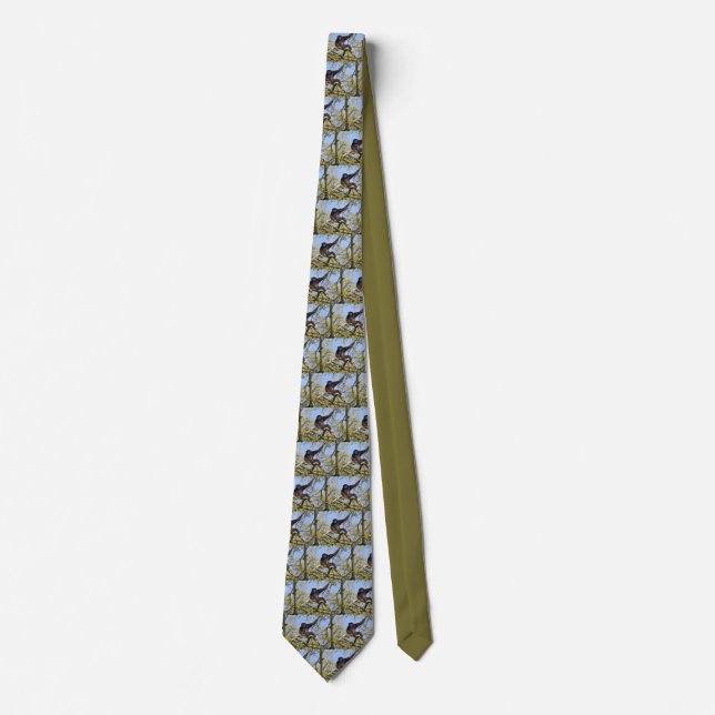 White-handed gibbon in tree neck tie (Front)