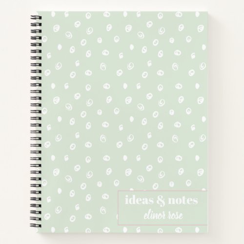 White Handrawn Spiral Doodles Blush Pink Notebook