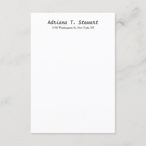 White Handwriting Professional Elegant Simple Enclosure Card