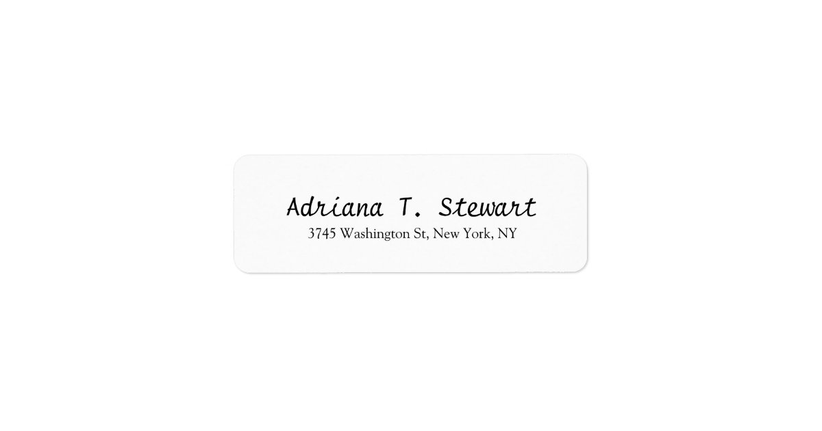 White Handwriting Professional Elegant Simple Label Zazzle