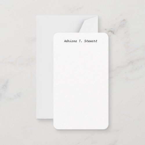 White Handwriting Professional Elegant Simple Note Card