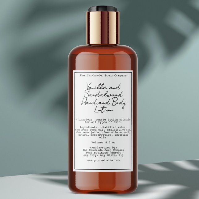 White Handwritten Look Cosmetics Bottle Label (Creator Uploaded)