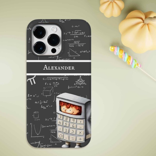 White Handwritten Mathematic Formulas Calculator  Iphone Case (Creator Uploaded)