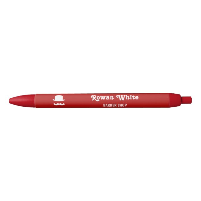 White hat and moustache silhouette red pen (Front)