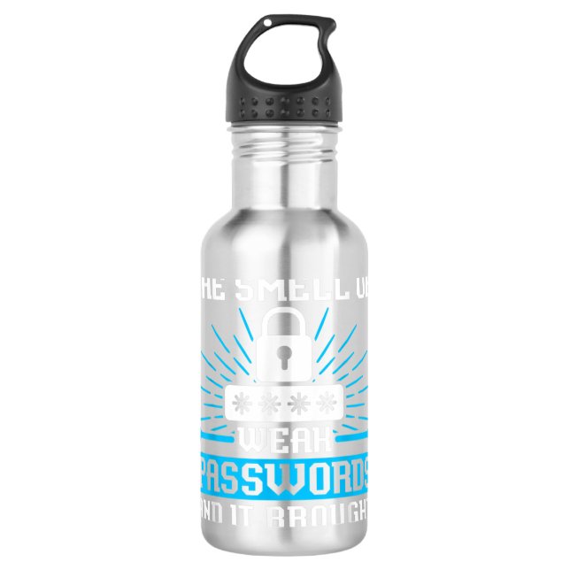 White Hat Ethical Hacker - Cyber Network Security  Stainless Steel Water Bottle (Front)