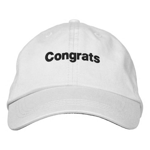 White Hats Custom Congrats Text Name Black Text