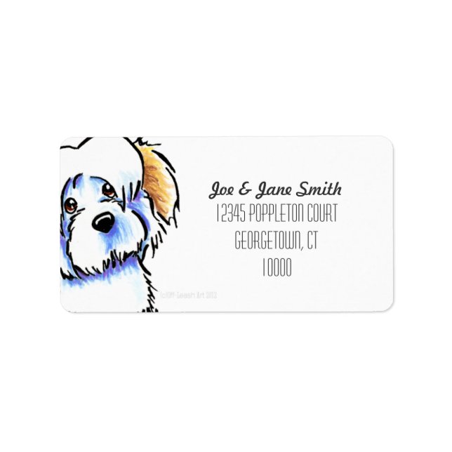 White Havanese Custom Color Label (Front)
