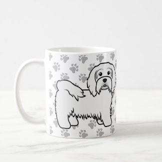 White Havanese Cute Cartoon Dog Illustration Coffee Mug