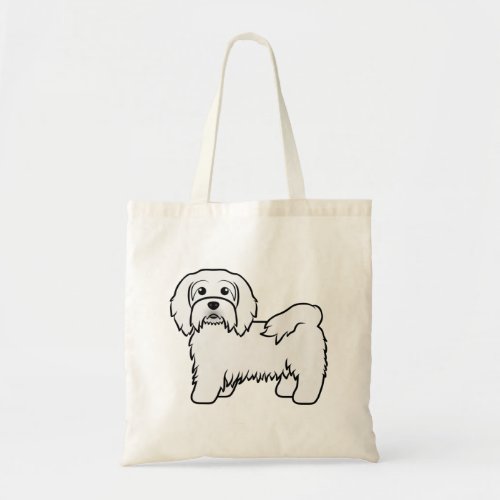 White Havanese Cute Cartoon Dog Illustration Tote Bag