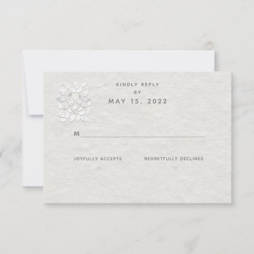 White Haven Wedding No Meal Choice RSVP Card