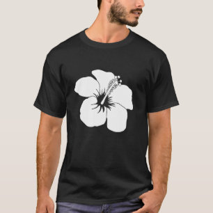 White Hawaii Hibiscus Flower T-Shirt